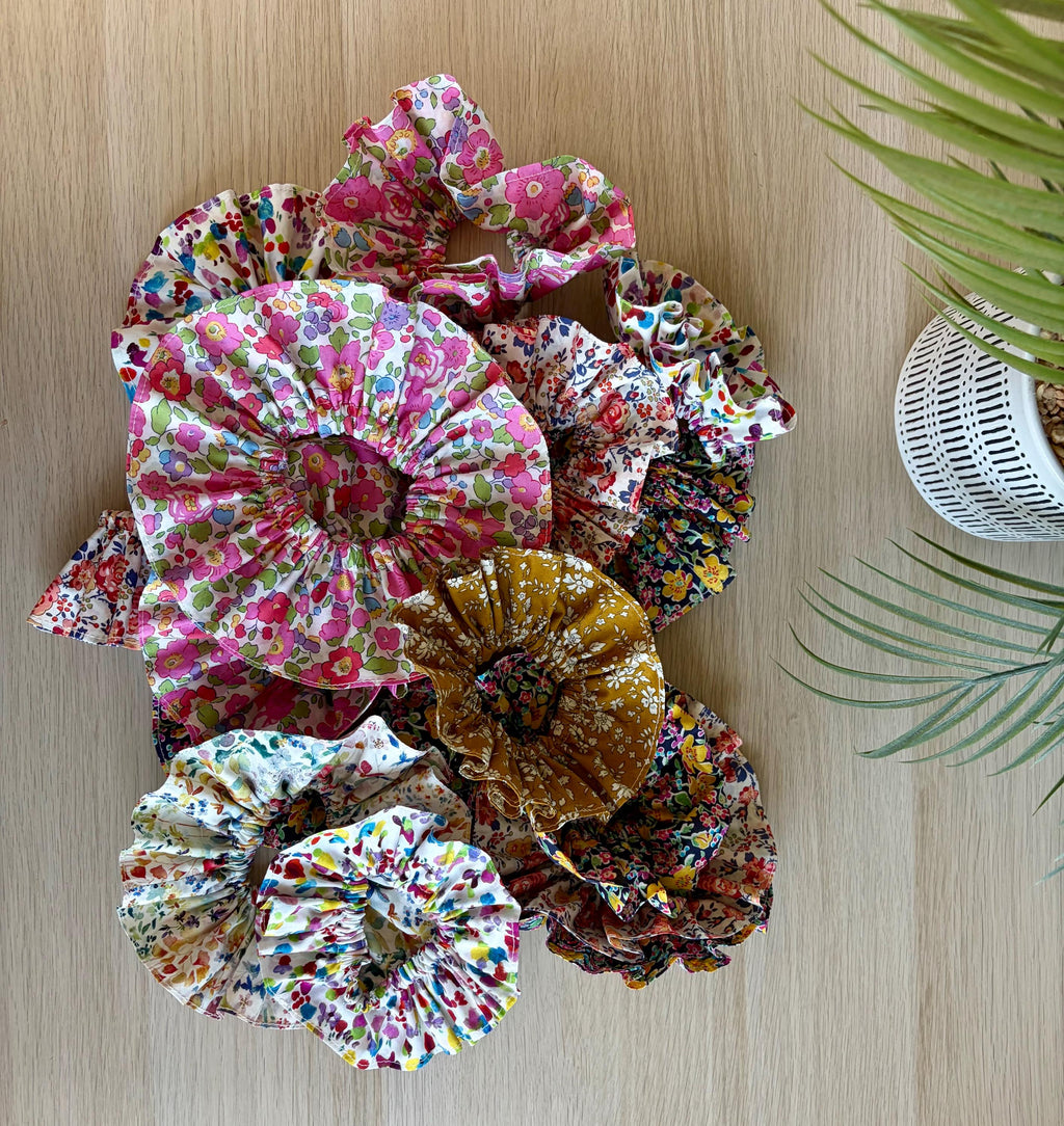 Liberty Fabric Scrunchie – Handmade Hair Scrunchie | Choose Single, Set of 3 or 5 | Floral Hair Tie | Honey Stitch Co.