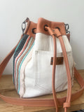 Handcrafted Leather & Denim Handbag Bucket Bag